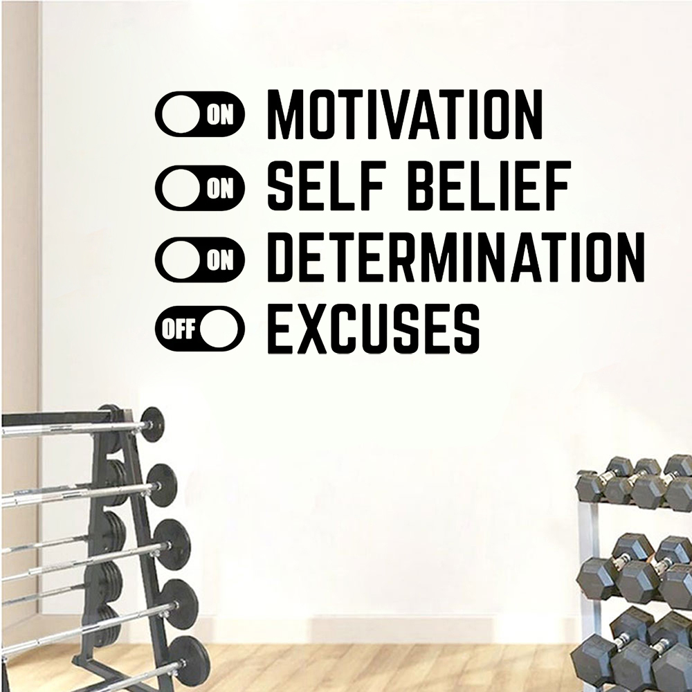 Home Decor Quotes On Wall - Adesivo Murale con Citazione 'Gym Toggle