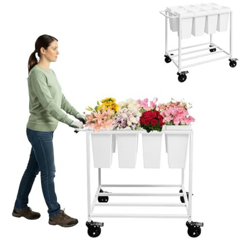 Floating Shelves - Mobile con ruote, scaffale per fiori