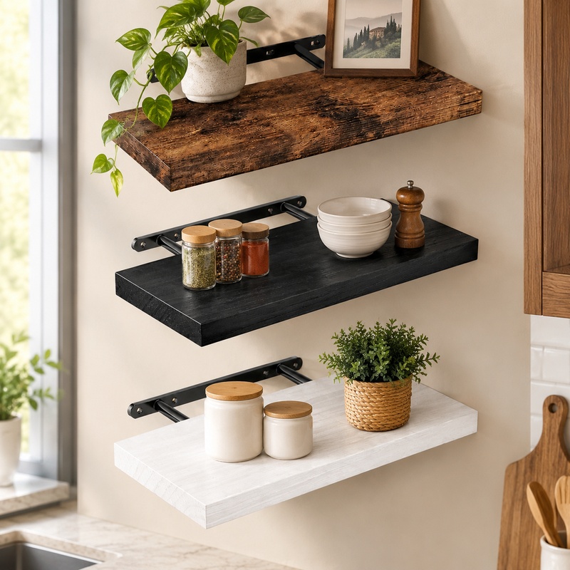 Floating Shelves - Mensola da parete galleggiante resistente, con