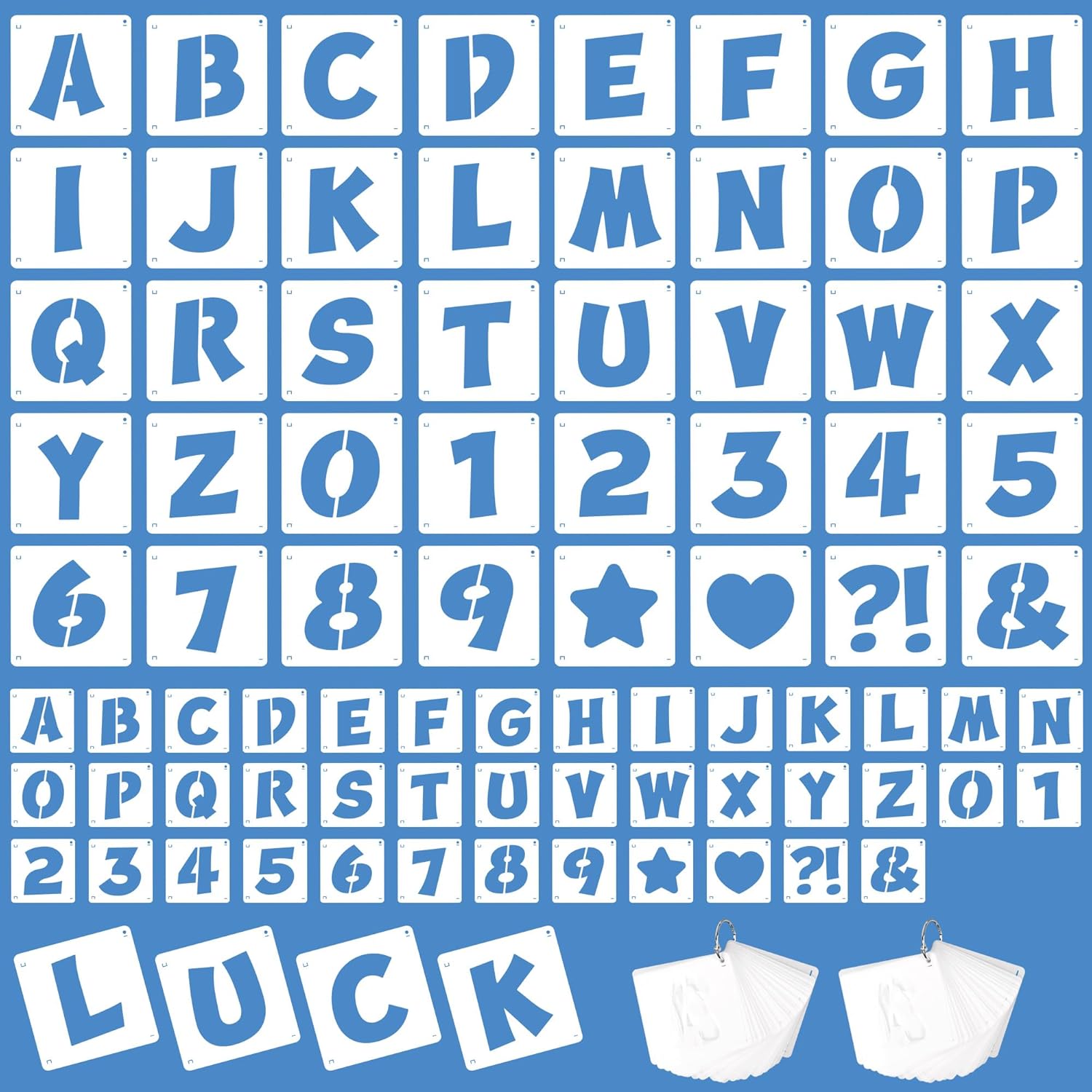 Wooden Letter Sign - 80 Pezzi di Stencil Riutilizzabili con