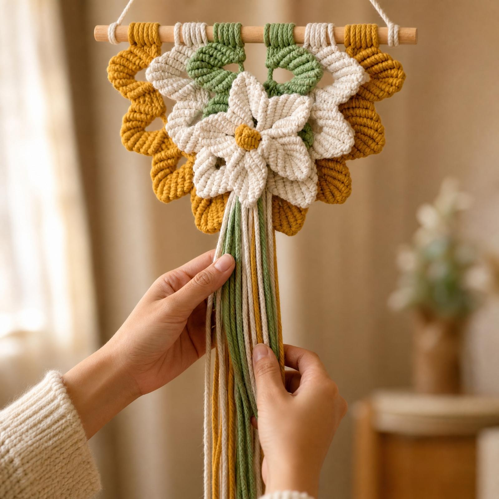 Macrame Wall Hanging - Arazzo da parete fatto a mano,