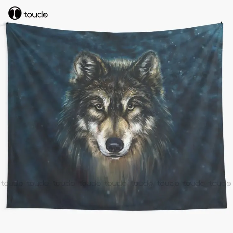 Home Decor Website - Arazzo artistico con faccia di lupo,