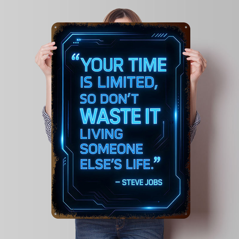 Home Decor Quotes On Wall - Poster in Metallo con Citazione di