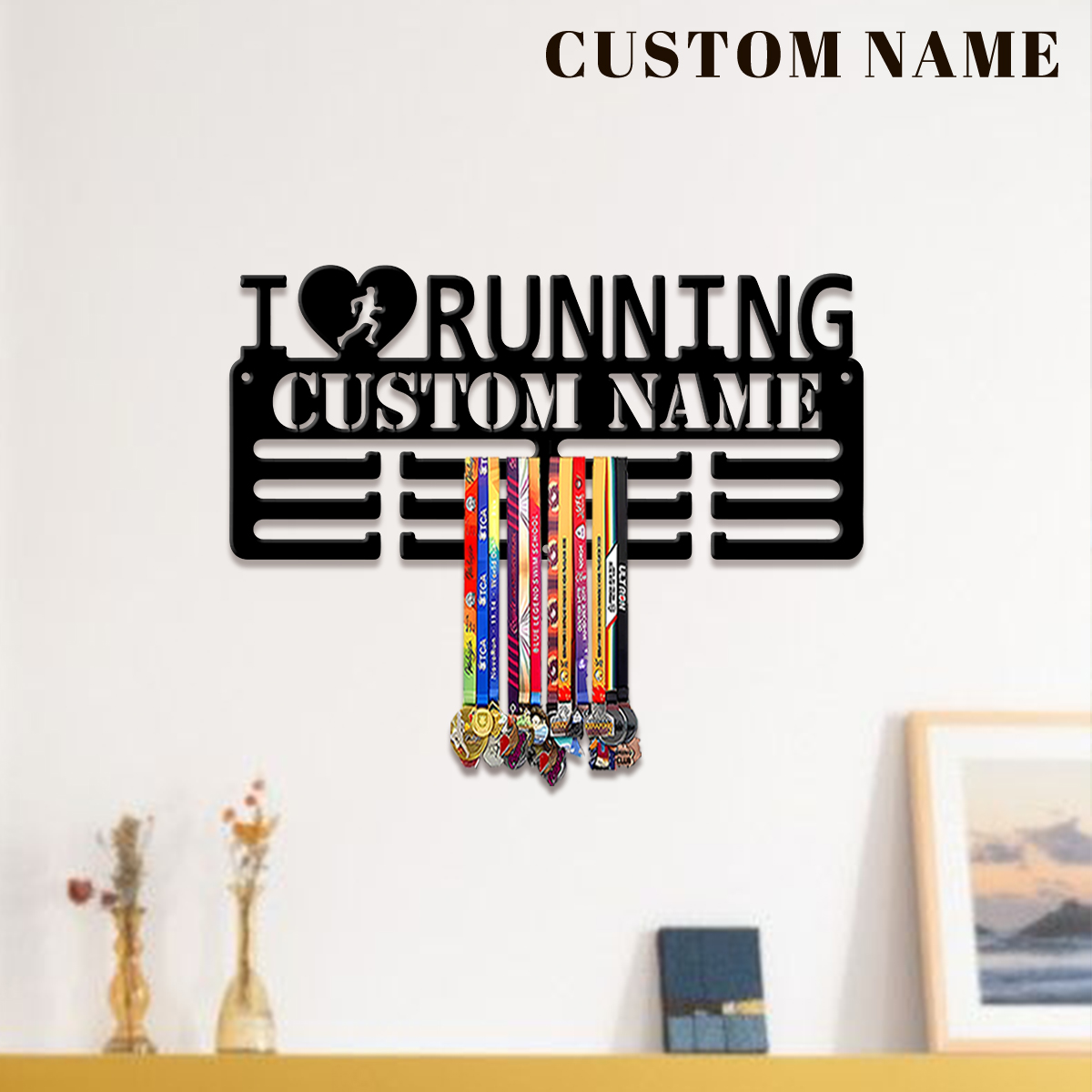 Home Decor Zone - Espositore Personalizzato in Metallo 'I Love