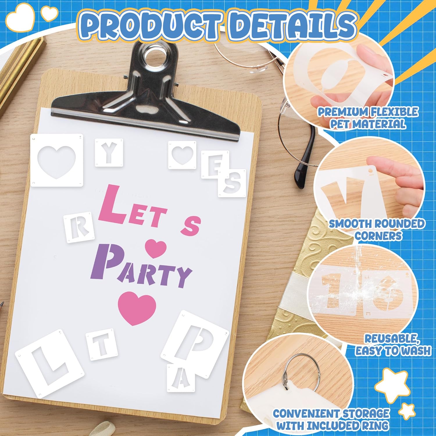 80 Pezzi di Stencil Riutilizza - Wooden Letter Sign recensione e prezzo