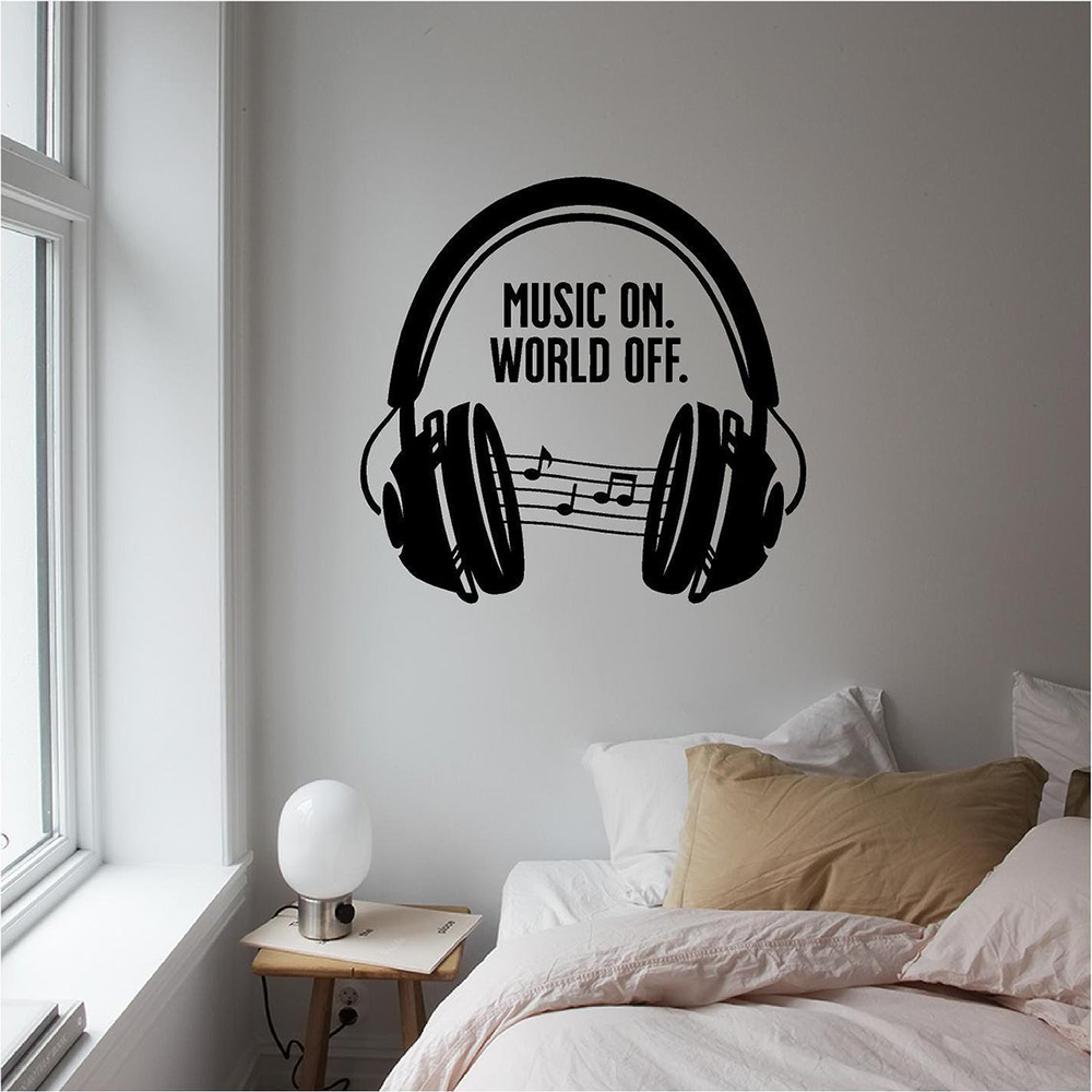 Musica cuffie adesivi murali c - Home Decor Quotes On Wall recensione e prezzo