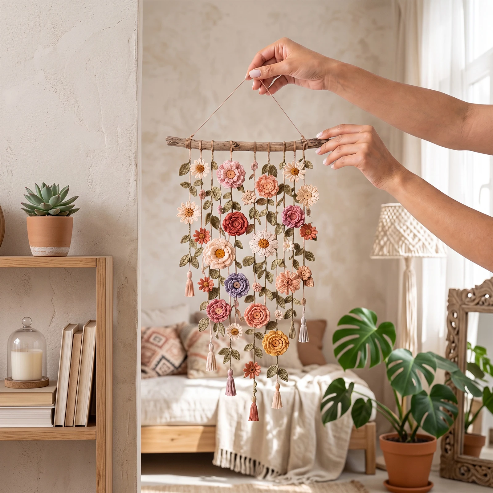Decorazione Floreale a Vite, A - Macrame Wall Hanging recensione e prezzo